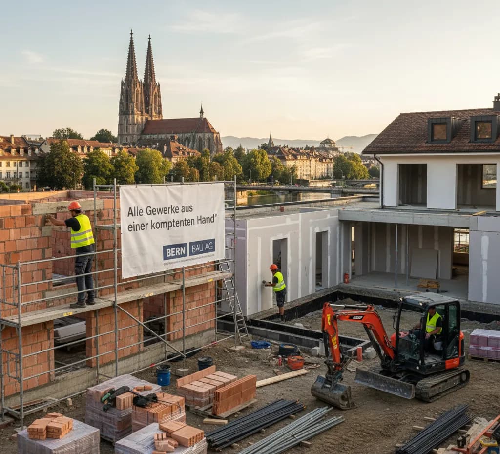 Team von Baufachleuten beim gemeinsamen High-Five